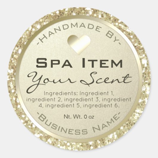 Zilveren glitter en Folie Bath Spa Scrub en zeep Ronde Sticker (Voorkant)