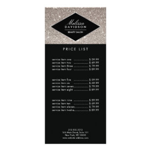 Zilveren Glitter en Glamour Beauty Reclamekaart