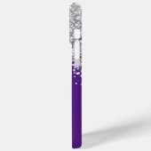 Zilveren Glitter en Koninklijk Paarse Naam Case-Mate iPhone Case (Achterkant / Links)