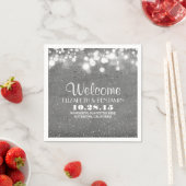 Zilveren glitter folie String Lights bruiloft Servetten (Insitu)