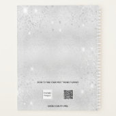 Zilveren glitter foto bruid bruiloft planner (Achterkant)