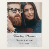 Zilveren glitter foto bruid bruiloft planner (Voorkant)