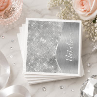 Zilveren Glitter Glam Bling Persoonlijke Metallic