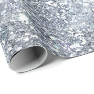 Zilveren Glitter Glam Bling Trend Stijlvol Cadeau Cadeaupapier
