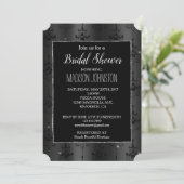 Zilveren Glitter Glam Zwart Kroonluchters Kaart (Staand voorkant)