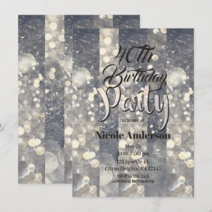 Zilveren Glitter Glamour Glam Moderne Feest Kaart