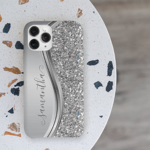 Zilveren Glitter Glamour Nep glitters Persoonlijk Samsung Galaxy Hoesje