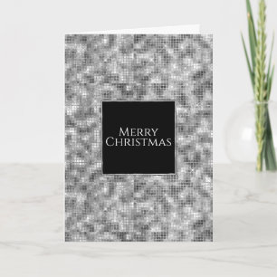 Zilveren Glitter Kerstmis Feestdagen Kaart