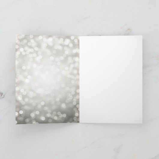 Zilveren Glitter Lights 40th Verjaardag Dank u Bedankkaart (Binnen)