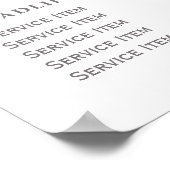 Zilveren glitter lijst roze boog prijslijst poster (Hoek)