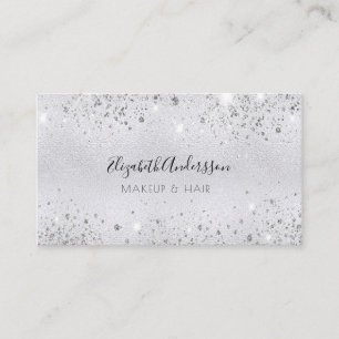 Zilveren glitter make-up haar schoonheid visitekaartje