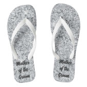 Zilveren Glitter Moeder van de bruid bruidegom bru Teenslippers (Voetbed)