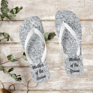 Zilveren Glitter Moeder van de bruid bruidegom bru Teenslippers