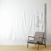 Zilveren Glitter Namen Trouwfoto Achtergrond  Wandkleed (In Situ (horizontaal))