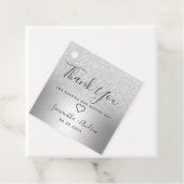 Zilveren glitter ombre metallic dank u bruiloft bedankjes labels (In situ)