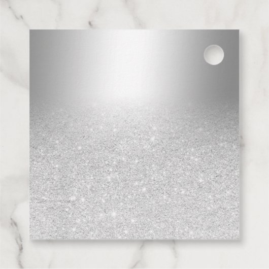 Zilveren glitter ombre metallic dank u bruiloft bedankjes labels (Achterkant)