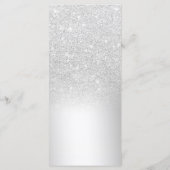 Zilveren glitter ombre metallic folie bruiloft men menu (Achterkant)