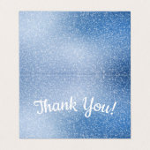 Zilveren glitter op blauwe achtergrond Bedankt Car Kaart (Buitenkant ongevouwen)