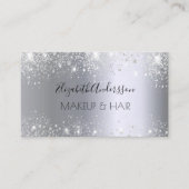 Zilveren glitter QR-code elegant Visitekaartje (Voorkant)