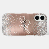 Zilveren Glitter Roze Gouden Folie Fantasie Monogr Case-Mate iPhone Case (Achterkant (horizontaal))