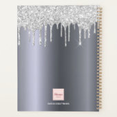 Zilveren glitter salon afspraken 2024 planner (Achterkant)