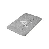 Zilveren Glitter Sparkle Monogram Badmat (Gekanteld)
