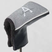 Zilveren Glitter & Sparkle Monogram Naam Golfheadcover (3/4 voorkant)