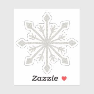 Zilveren Glitter Sparkle Sneeuwvlok Sticker
