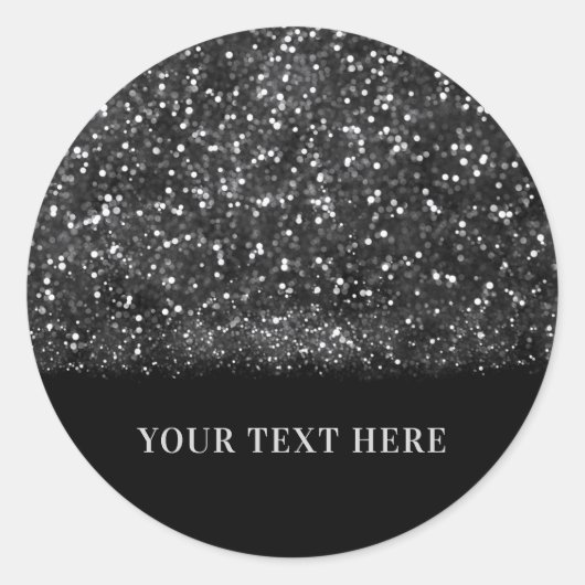 Zilveren Glitter Sparkling Lights Sparkly Chic Par Ronde Sticker (Voorkant)