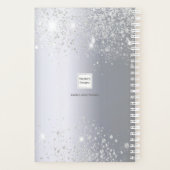 Zilveren glitter sprankelt monogram script planner (Achterkant)