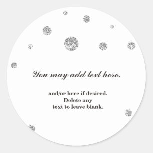 Zilveren Glitter Stippen Witte Trouw Bruidssticker Ronde Sticker