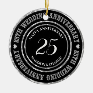 Zilveren Glitter Tekst En Harten Keramische Kerstb Keramisch Ornament