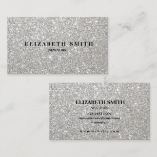 Zilveren Glitter Textuur Visitekaartje 