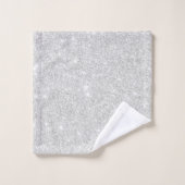 Zilveren Glitter Textuur Wit Sparkling Glanzend Bad Handdoek (Wasdoekje)
