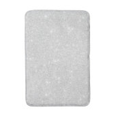 Zilveren Glitter Textuur Wit Sparkling Glanzend Badmat (Voorkant Verticaal)