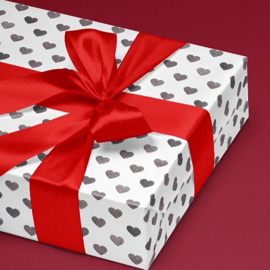 Zilveren Glitter Tiny Heart Patterned Wrapping Pap Cadeaupapier