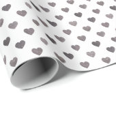 Zilveren Glitter Tiny Heart Patterned Wrapping Pap Cadeaupapier (Rol Hoek)