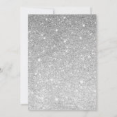 Zilveren Glitter Trouwjurk Chic Bruidsfeest Kaart (Achterkant)