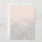 Zilveren glitter typografie blush roze bruiloft kaart (Achterkant)