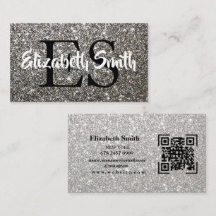 Zilveren Glitter Visitekaartje