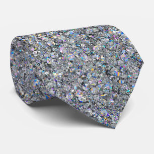 Zilveren Glitter Vonken Bruiloft  Stropdas