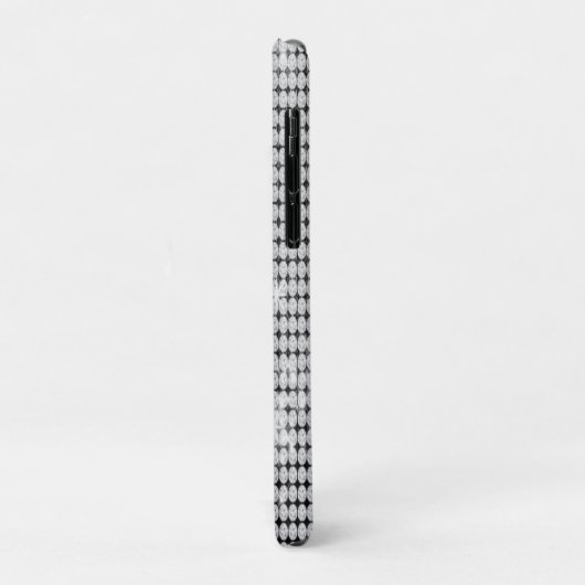 Zilveren glitter zwart monogram iPhone / iPad case (Achterkant/links)