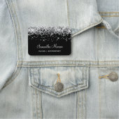 Zilveren Glitter Zwart Naamplaatje (In situ)