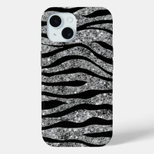 Zilveren Glitter & Zwarte Zebra Strepen