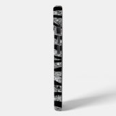 Zilveren Glitter & Zwarte Zebra Strepen Case-Mate iPhone Case (Achterkant / Links)