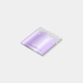 Zilveren Glitterdruppels Bleke Lavendelglans Post-it® Notes (Schuin)