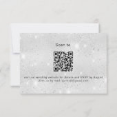 Zilveren glitters bruiloft website RSVP QR code (Achterkant)