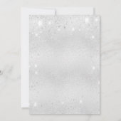 Zilveren glitters foto trouwkaart Save the Date (Achterkant)