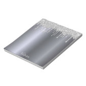 Zilveren glittersluier naam notitieblok (Gedraaid)