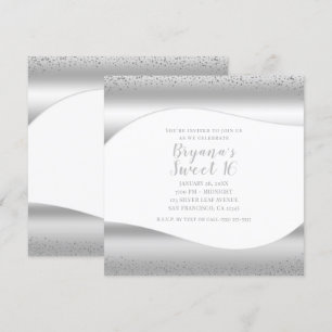 Zilveren golf glans glitter luxe glam zoete 16 kaart